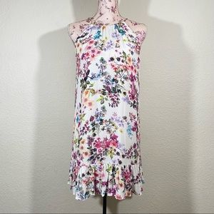 Fifteen Twenty sz:XS Floral Sleeveless Ruffle Bottom Halter Dress